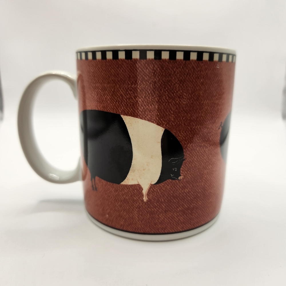 Sakura Brandon House by Warren Kimble Barnyard Animals Pig Stoneware Coffee Mug - Picture 3 of 8
